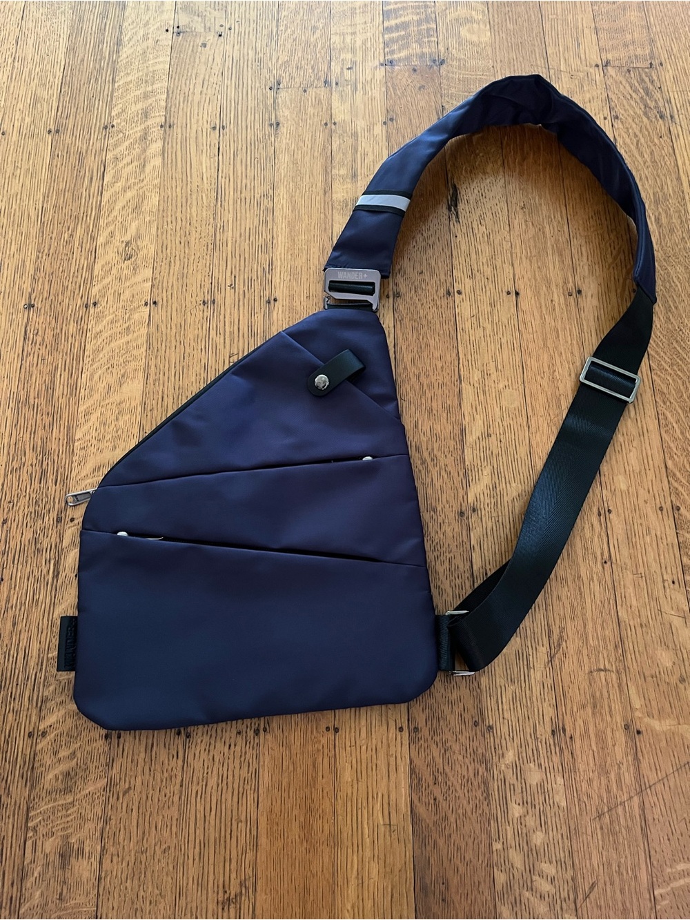 Wander Navy Sling Travel Bag with Black Strap